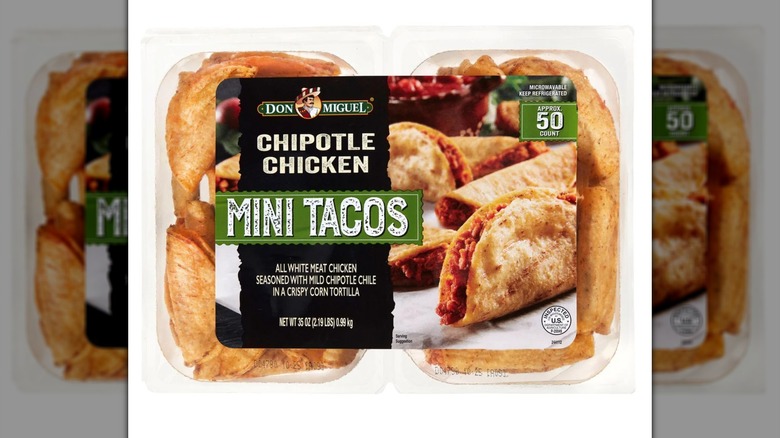 Un paquete de 2 Mini Tacos de Pollo al Chipotle Don Miguel