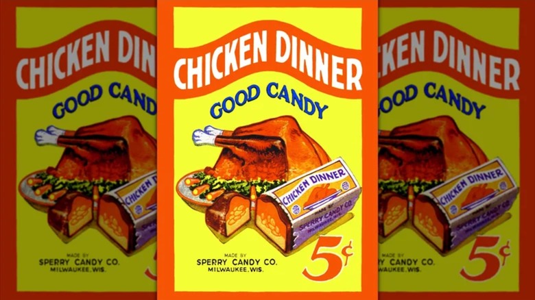 Anuncio de barra de chocolate para cena de pollo