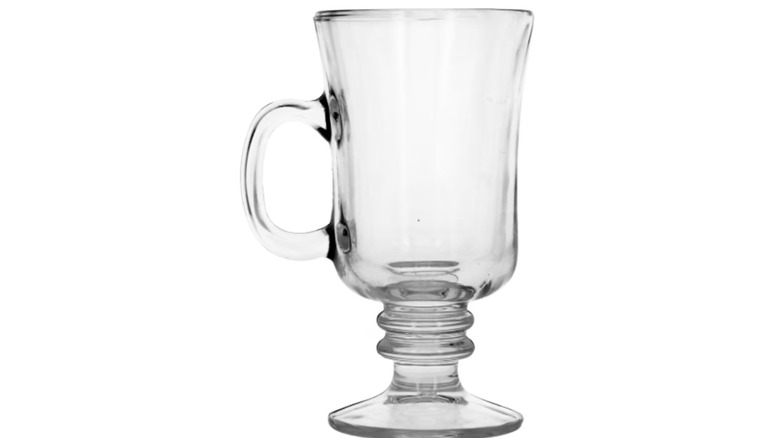 Taza de café irlandés de vidrio transparente