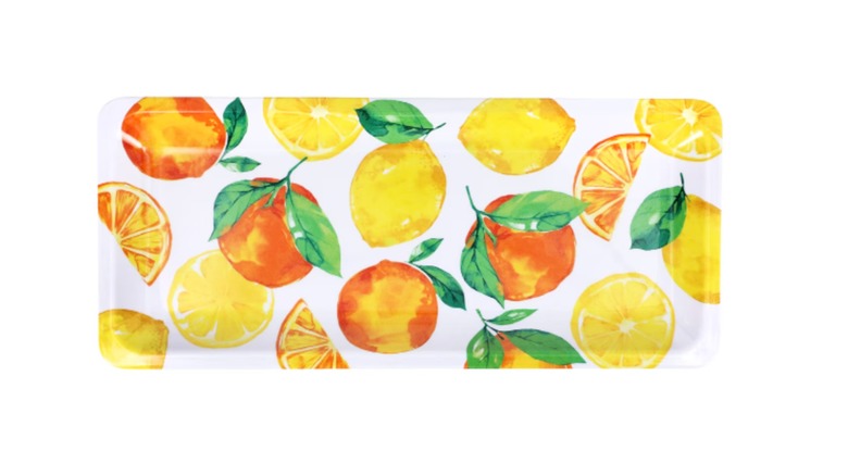 Bandeja de servicio con estampado de limones