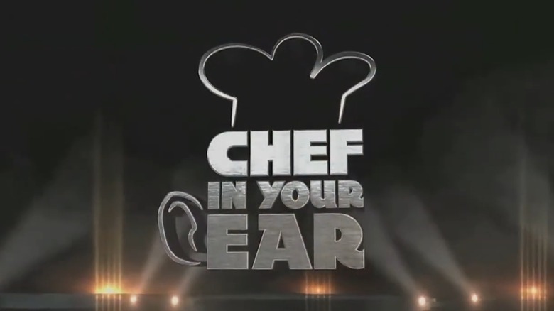Logotipo para "Chef en tu oído" con contornos de un gorro de cocinero y una oreja incorpórea