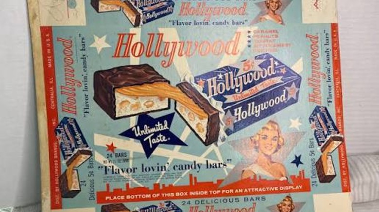 caja vintage de barra de chocolate hollywooud