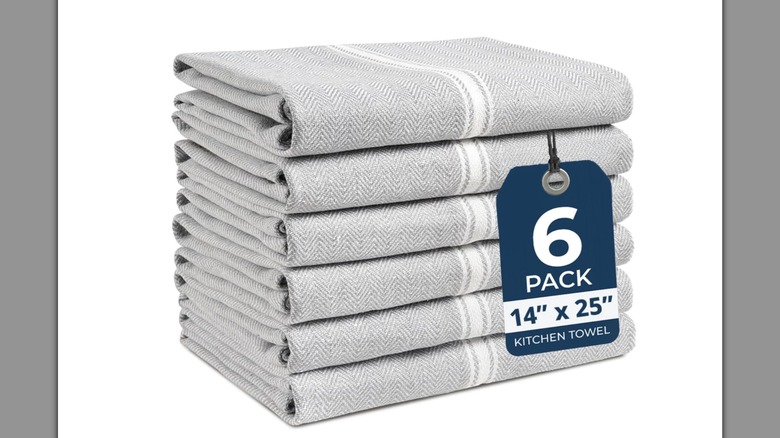 LANE LINEN Juego de toallas y paños de cocina 100% algodón de 6 piezas