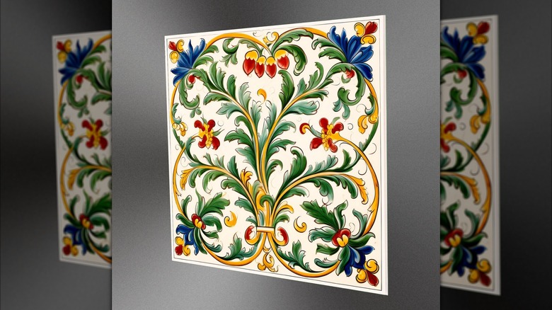 Cuadrado de azulejos coloridos