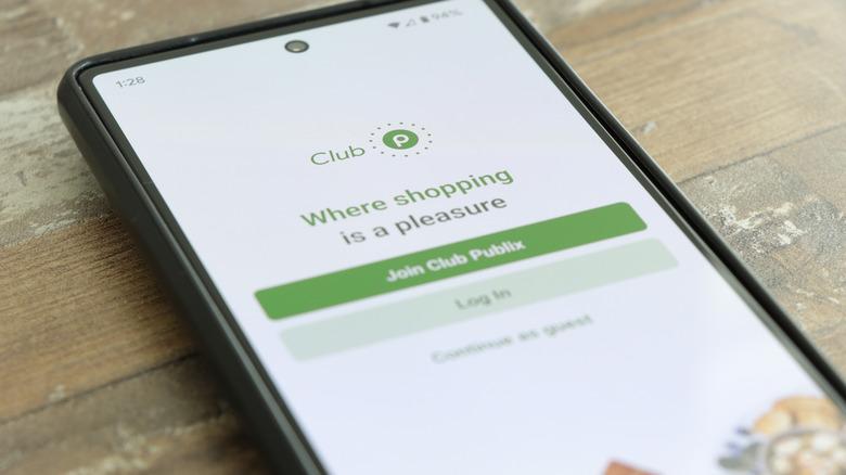 Aplicación Publix en un teléfono celular