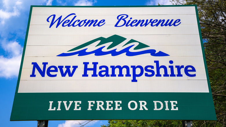 Cartel de bienvenida de New Hampshire