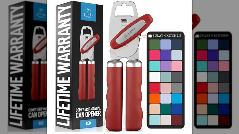 Zulay Kitchen Heavy Duty Abrelatas manual sobre un fondo blanco.