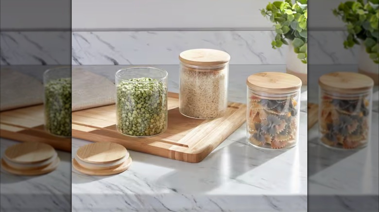 Detalles de la cocina Juego de recipientes de almacenamiento de alimentos de vidrio de borosilicato de 3 piezas