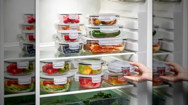 Sorbus Recipientes de vidrio para almacenamiento de alimentos con tapas, 28 piezas